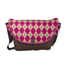 Pinkfarbene Rauten-Bote-Tasche Kurier Tasche