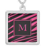 Pinkzebra-Monogramm-Halskette