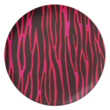 Pinkzebra-Streifen-Druck Flacher Teller