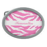 PinkZebra Stripes kundenspezifische ovale Gürtelsc