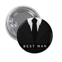 Pinstripe-Anzugs-Junggeselle-Party-Trauzeugerunder Buttons