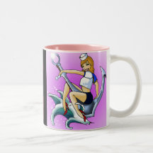 pinup auf anker kaffeehaferl