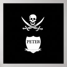 Pirat u. Monogramm Plakate