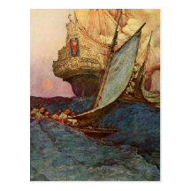 Piraten in Meer Postkarte