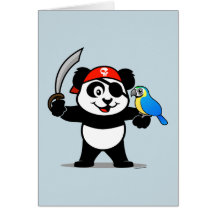 Piraten-Panda Grußkarten
