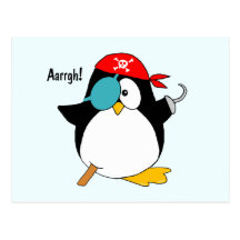 Piraten-Pinguin Postkarte