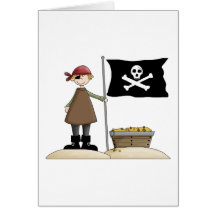 Piraten · Pirat, Flagge u. Schatz Karte