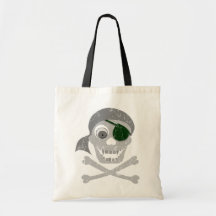 Piraten-Schädel u. Knochen-Taschen