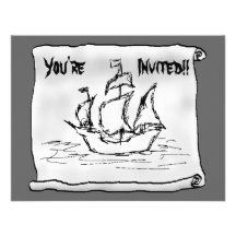 Piraten-Schiff Personalisierte Einladungen