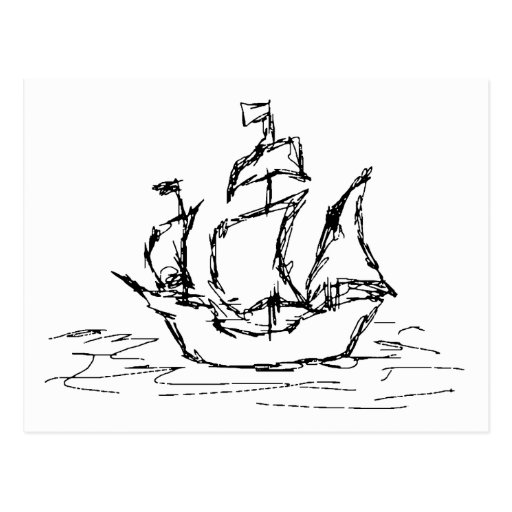 Piraten-Schiff Postkarte