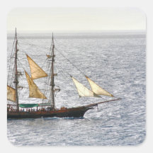 Piraten-Schiff Quadratsticker