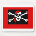 Piraten - schwarz und roter Piraten-Schädel Mauspad