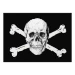 Piraten-schwarzer Totenkopf mit gekreuzter Knochen Individuelle Einladungskarte