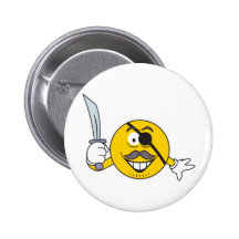 Piraten-Smiley Anstecknadelbuttons