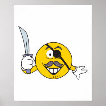 Piraten-Smiley Plakat