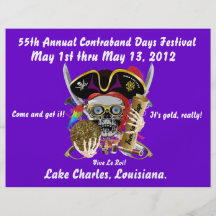 Piraten-Tage Lake Charles, Louisiana. 30 Farben Vollfarbige Flyer