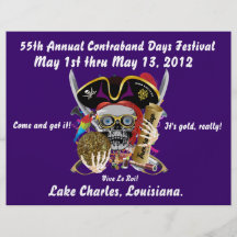 Piraten-Tage Lake Charles, Louisiana. 30 Farben Individuelle Flyer