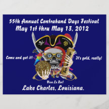 Piraten-Tage Lake Charles, Louisiana. 30 Farben Flyer