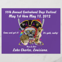 Piraten-Tage Lake Charles, Louisiana. 30 Farben Vollfarbige Flyer