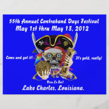 Piraten-Tage Lake Charles, Louisiana. 30 Farben Flyer Druck