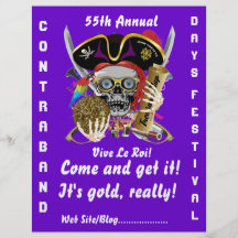 Piraten-Tage Lake Charles, Louisiana. 30 Farben Individuelle Flyer