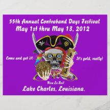 Piraten-Tage Lake Charles, Louisiana. 30 Farben Flyer