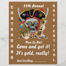Piraten-Tage Lake Charles, Louisiana. 30 Farben Bedruckte Flyer
