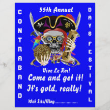 Piraten-Tage Lake Charles, Louisiana. 30 Farben Individuelle Flyer
