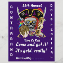 Piraten-Tage Lake Charles, Louisiana. 30 Farben Individuelle Flyer