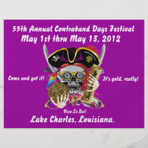 Piraten-Tage Lake Charles, Louisiana. 30 Farben Individuelle Flyer