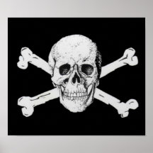 Piraten-Totenkopf mit gekreuzter Knochen Plakat