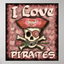 Piraten-Valentinstag-Plakat