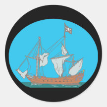 Piratenschiff corsair runder sticker