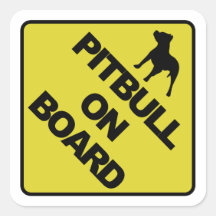 Pitbull an Bord Quadratsticker