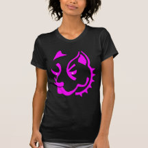 Pitbull rosa Skizze T-shirts