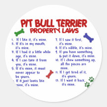 PITBULL-TERRIER-Eigentums-Gesetze 2 Sticker