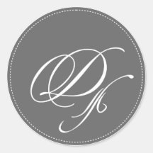 PixDezine Monogramm D, diy Hintergrundfarbe Runde Sticker
