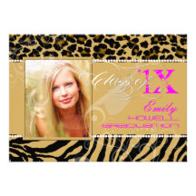 PixDezines 2012 Absolventen, Zebra+Gepard/diy Farb Einladungskarten