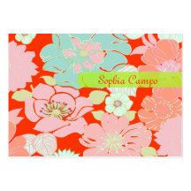 PixDezines Alegre Retro Blumen, DIY Hintergrund Visitenkarten Vorlage