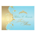 PixDezines blaue Topaz-Tiara/Bonbon 16 einladungen