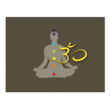 PixDezines Chakra Farbe+OM-Symbol Postkarte