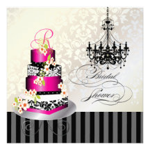 PixDezines Monogramm Braut, Pinkkuchen Personalisierte Ankündigungskarten
