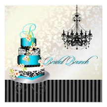 PixDezines Monogramm Brautbrunch, aquamariner blau Individuelle Ankündigungen