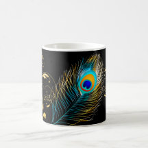 PixDezines Pfaufeder Kaffee Haferl