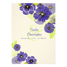 PixDezines Retro Mohnblumen, die Einladungen Weddi