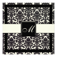 PixDezines schwarzer Hintergrund Flora Damask/DIY! Personalisierte Ankündigungskarte