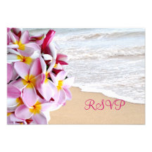 PixDezines uAwgrosa Plumeria Leu /beach Individuelle Einladungskarten