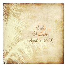 PixDezines Vintage Palmen-Silhouette Individuelle Einladungskarte