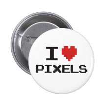 Pixel der Liebe I pixelated Herz retro Gamer 8bit Buttons