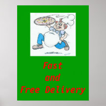 Pizza-freies Lieferungs-Zeichen Poster